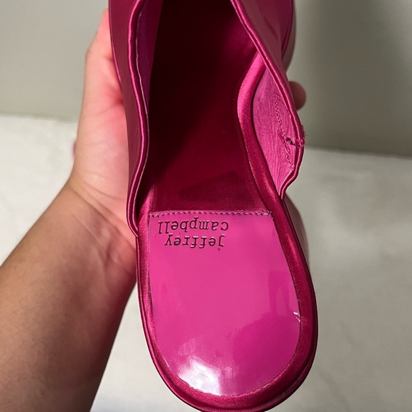 Jeffery Campbell Free People Sydney Raspberry Satin Wedges Sz 7 - Picture 3 of 6